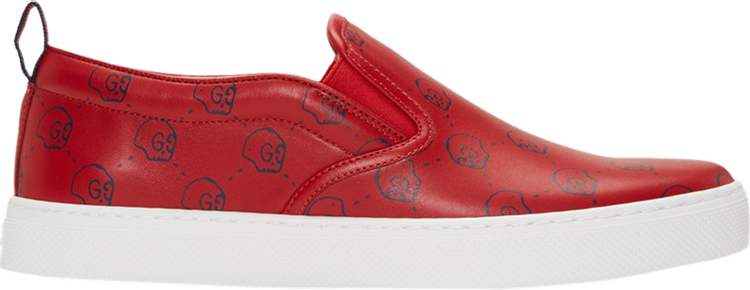 Кроссовки Gucci Slip-On Ghost Skull Red, красный 407364 DW410 8990 | Red фото 1