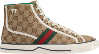 Кроссовки Gucci Tennis 1977 High Beige Ebony, бежевый