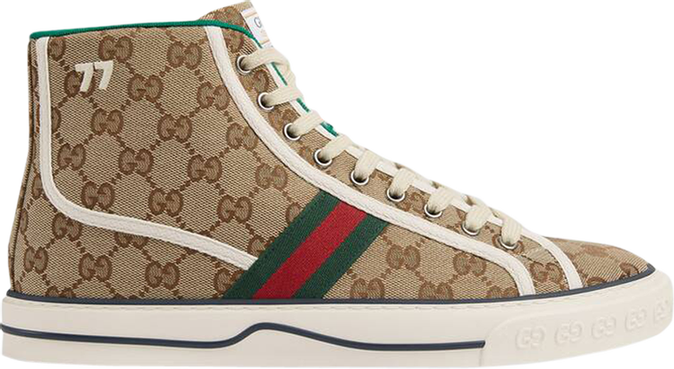 Кроссовки Gucci Tennis 1977 High Beige Ebony, бежевый 625807 HVK70 9765 | Beige Ebony фото 1