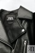 Куртка из искусственной кожи ZARA, черный