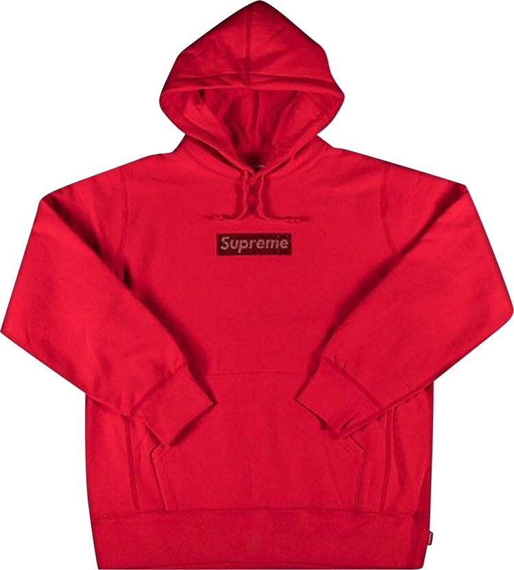 Толстовка Supreme x Swarovski Box Logo Hooded Sweatshirt 'Red', красный SS19SW9 RED | Red фото 1