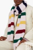 Полосатый шарф из смеси шерсти и кашемира LA LIGNE, кремовый