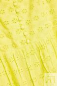 Платье мини из английской вышивки Fae со сборками ALICE + OLIVIA, желтый