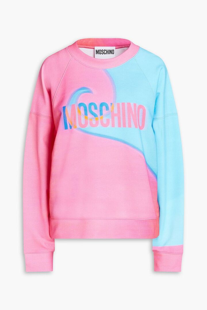 Толстовка из французской хлопковой махры с принтом MOSCHINO, розовый 1647597319930412 | PINK фото 1