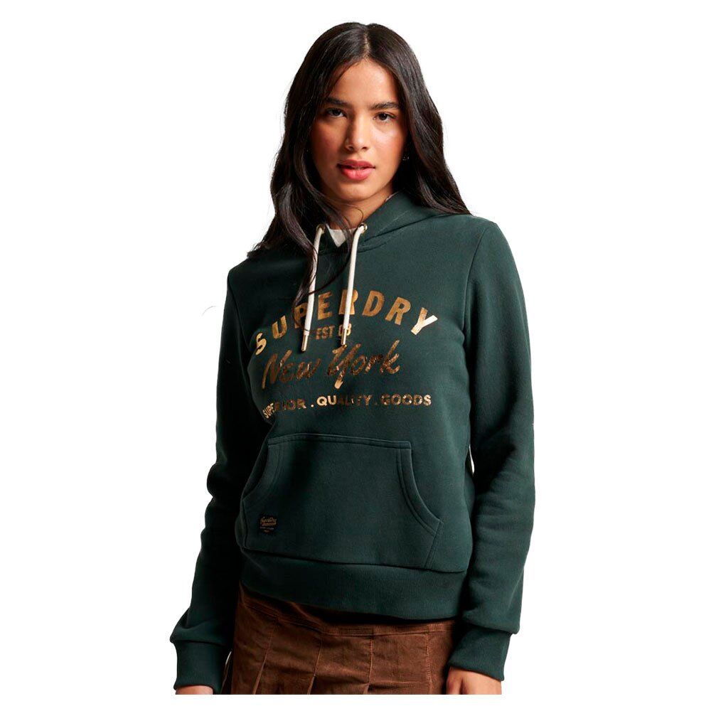 Худи Superdry Luxe Metallic Logo, зеленый 140140804 | Green фото 1