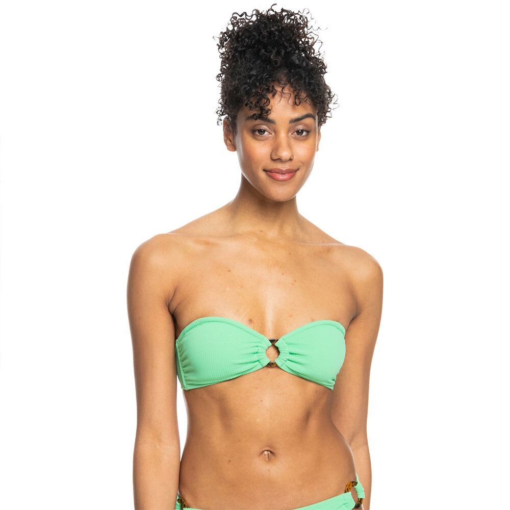 Топ бикини Roxy Color Jam Sd Bandeau, зеленый