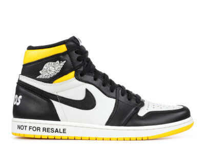 Nike AJ 1 I Retro High 'Not For Resale' Black Yellow (2018) Высокие кроссов 861428107 фото 1