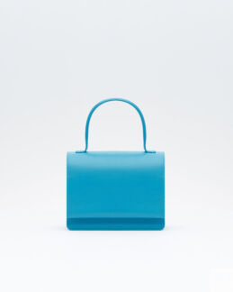 Голубая сумка Yoni на короткой ручке из натуральной кожи от FETICHE