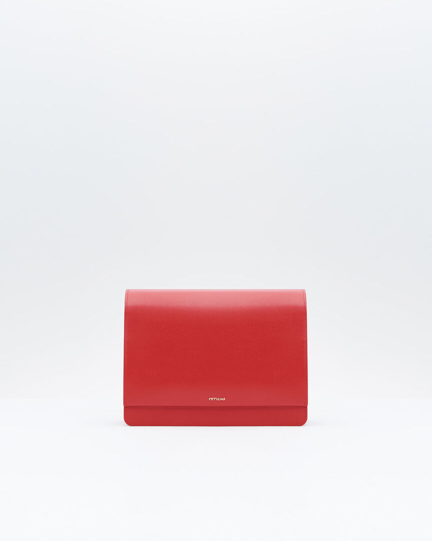 Красная миниатюрная сумка кроссбоди из натуральной кожи от FETICHE