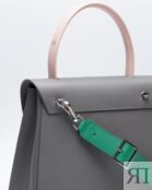 Идеальная сумка-трапеция в цветовом сочетании "Mist" из натуральной кожи от