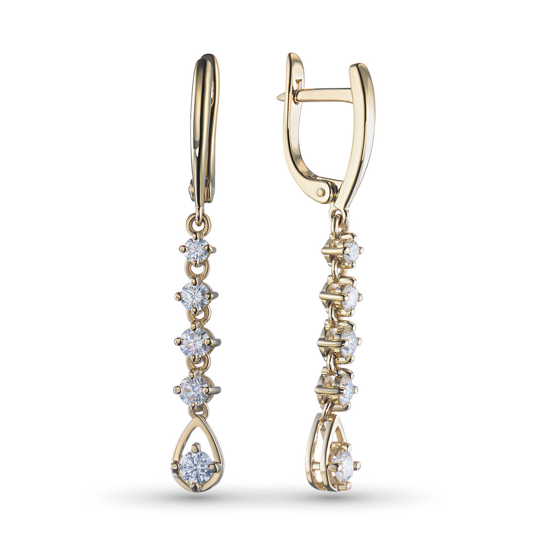 Серьги из желтого золота э0312сг04202590_white ЭПЛ Даймонд э0312сг04202590_ 8700000466159 фото 1
