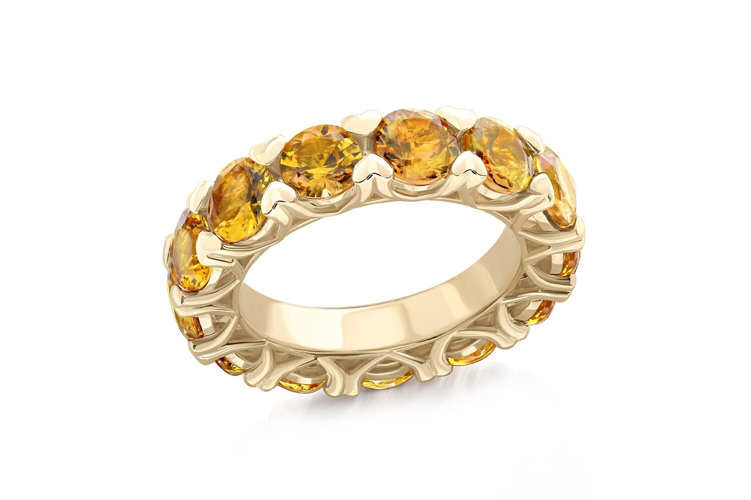 Кольцо с 13 сапфирами из жёлтого золота