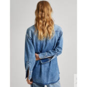 Куртка из джинсовой ткани с завязками  XS/S синий