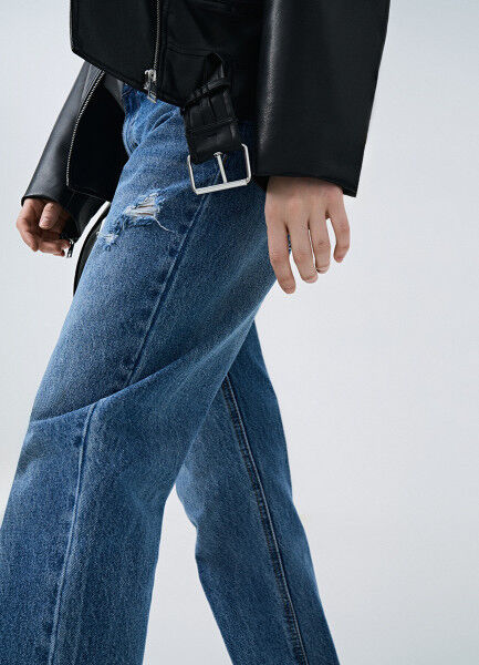 Прямые джинсы с винтажным эффектом, Синий O`Stin