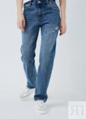 Прямые джинсы с винтажным эффектом, Синий O`Stin