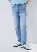 Прямые джинсы с винтажным эффектом, Голубой O`Stin