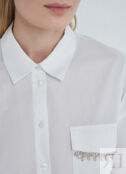 Укороченная рубашка с цепочкой, Белый O`Stin