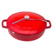 Сотейник чугунный с крышкой Staub Chistera 28см, вишневый 12612806 фото 2