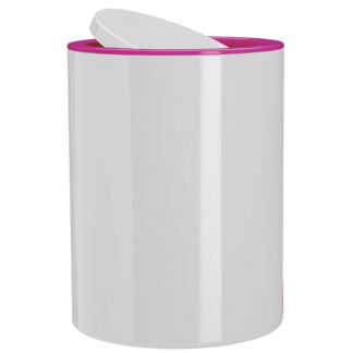 Ведро для мусора See-Mann-Garn Greta, цвет белый с розовым