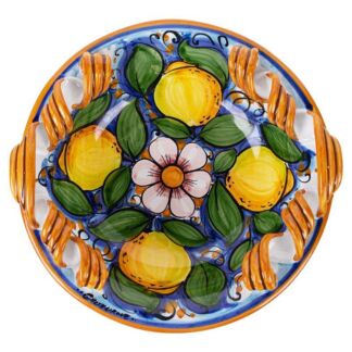 Блюдо Ceramiche Di Caltagirone Di Fatuzzo Salvatore Manico Nastro 40см