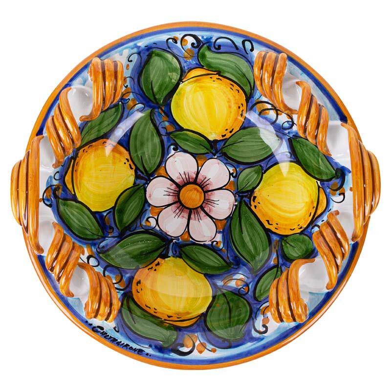 Блюдо Ceramiche Di Caltagirone Di Fatuzzo Salvatore Manico Nastro 40см CMN40 фото 1