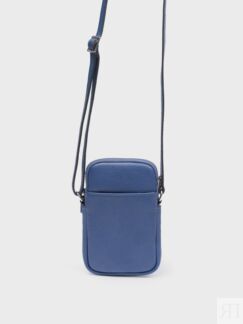 Кожаная сумка-чехол синяя (11*18*2) Elis