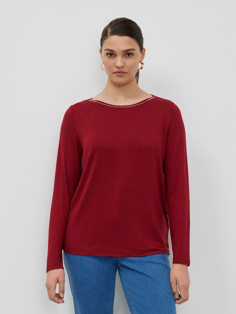 Блуза красная трикотажная с монилью (48) Lalis