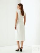 Платье-футляр с разрезом белое (44) Elis
