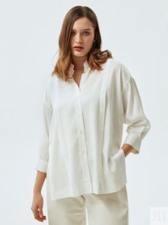 Блуза длинная белая свободного кроя (46) Lalis