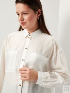 Блуза белая из вискозного шелка (52) Lalis