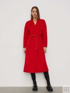 Пальто длинное красное (48) Elis