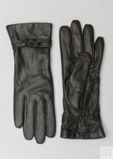 Чёрные кожаные перчатки (16 (8)) Elis