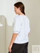 Блуза белая с коротким рукавом  (48) Lalis