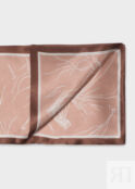 Шарф шелковый с принтом розовый (15*145) Elis