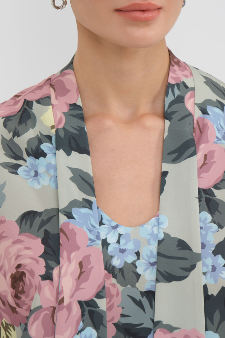 Блуза с бантом с цветочным принтом пионы Mollis