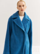 Синее пальто «кокон»