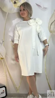 Платье длины миди с объемным декором белого цвета MODLAV ML4942-1 Modlav