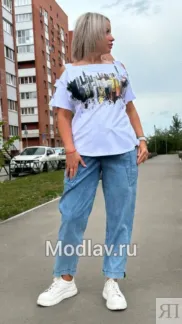 Костюм стильный летний белого цвета MODLAV ML4386-1 Modlav