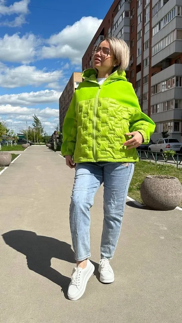 Модная куртка - бомбер салатового цвета MODLAV ML4263-39 Modlav