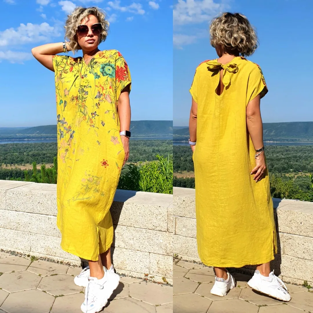 Платье горчичного цвета MODLAV ML3698-30 Modlav