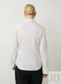 Приталенная рубашка из хлопка с эластаном, Белый O`Stin