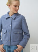 Укороченная куртка с накладными карманами, Голубой O`Stin