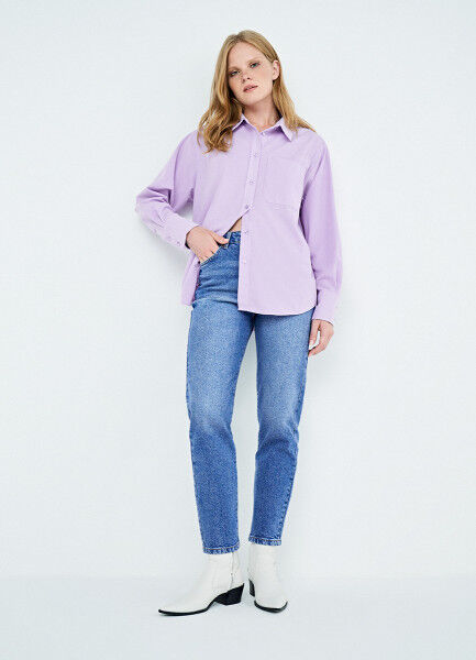 Вельветовая рубашка, Фиолетовый O`Stin