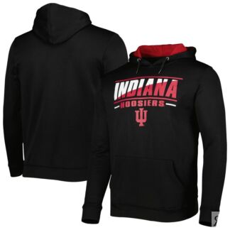 Мужской черный пуловер с капюшоном Indiana Hoosiers Slash Stack 2.0 Colosse