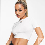 Укороченная футболка Nike Essential Mini Swoosh, белый 121662673 | WHITE фото 1