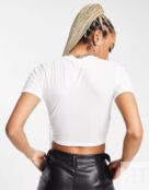 Укороченная футболка Nike Essential Mini Swoosh, белый 121662673 | WHITE фото 4