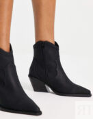 Ботильоны Asos Design Wide Fit Rocket Western Ankle, черный