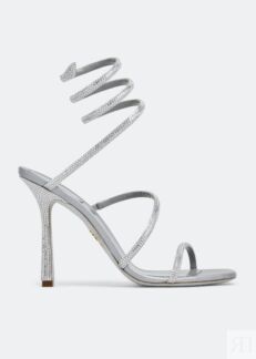 Сандалии RENÉ CAOVILLA Cleo crystal-embellished sandals, серый