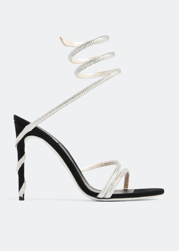 Сандалии RENÉ CAOVILLA Suede crystal-embellished sandals, черный C11339-105-C001V065 | Black фото 1