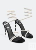 Сандалии RENÉ CAOVILLA Suede crystal-embellished sandals, черный C11339-105-C001V065 | Black фото 5